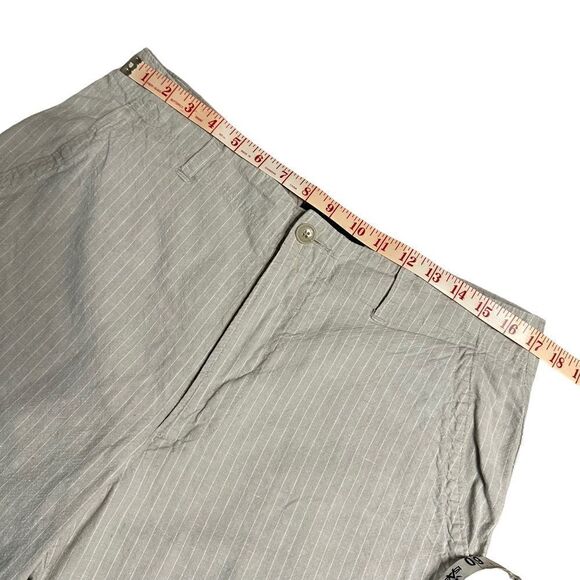 Banana Republic beige striped flat front linen blend shorts size waist 34” - Picture 4 of 8